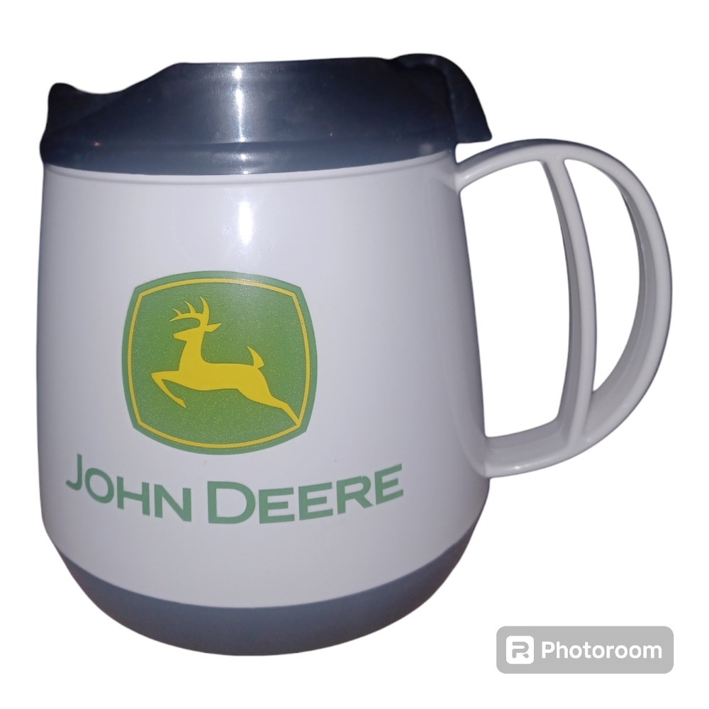 Rare Vintage JOHN DEERE INSULATED WIDE-BODY TRAVEL MUG Thermo-Serv 75212